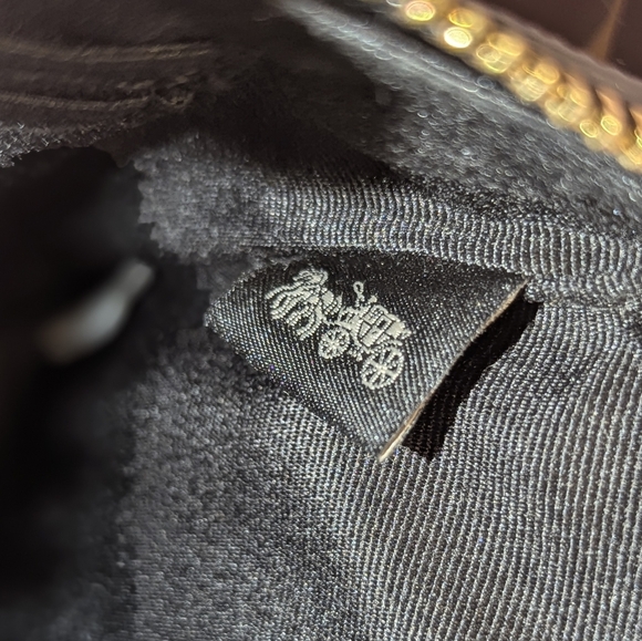 Coach Wristlet Black Zip-Top With Gold Zipper - Picture 7 of 8